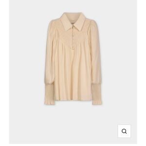 SMOCKED BLOUSE-CREAM